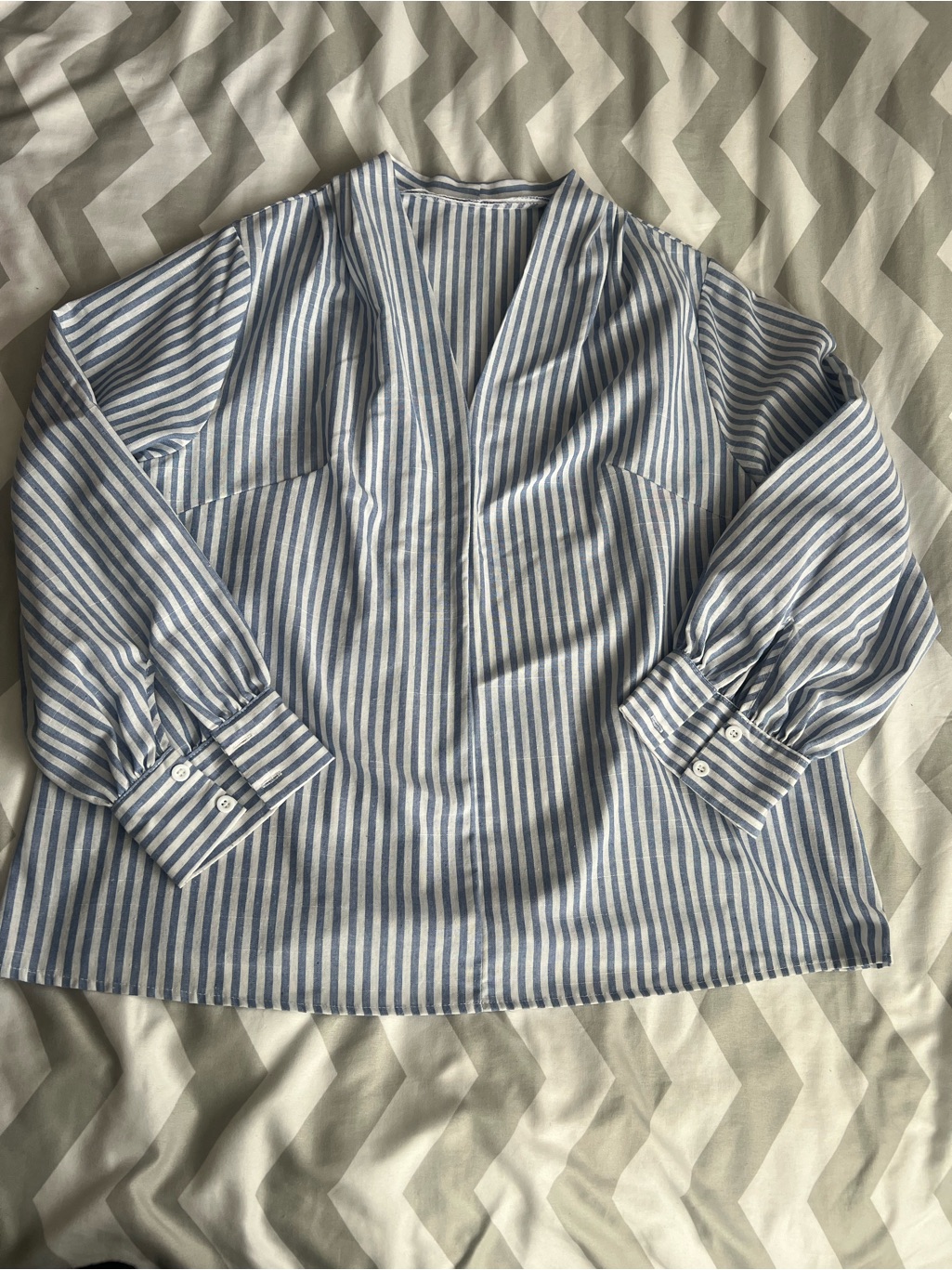 Shein Striped Long Sleeve Blouse